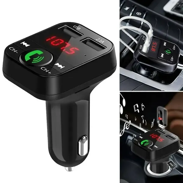 Wireless Bluetooth Car FM Transmitter 2 USB Charger Aux Adapter Handsfree, wireless audio upgrade, vehicle stereo use, Black Color - Image 1