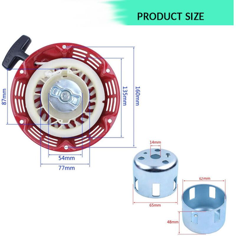 Recoil Starter for Honda GX120 GX160 GX140 GX200 5.5HP 6.5HP Engine, Recoil Start + Starter Cup Replacement Parts Recoil Starter Pull Starter - Image 5