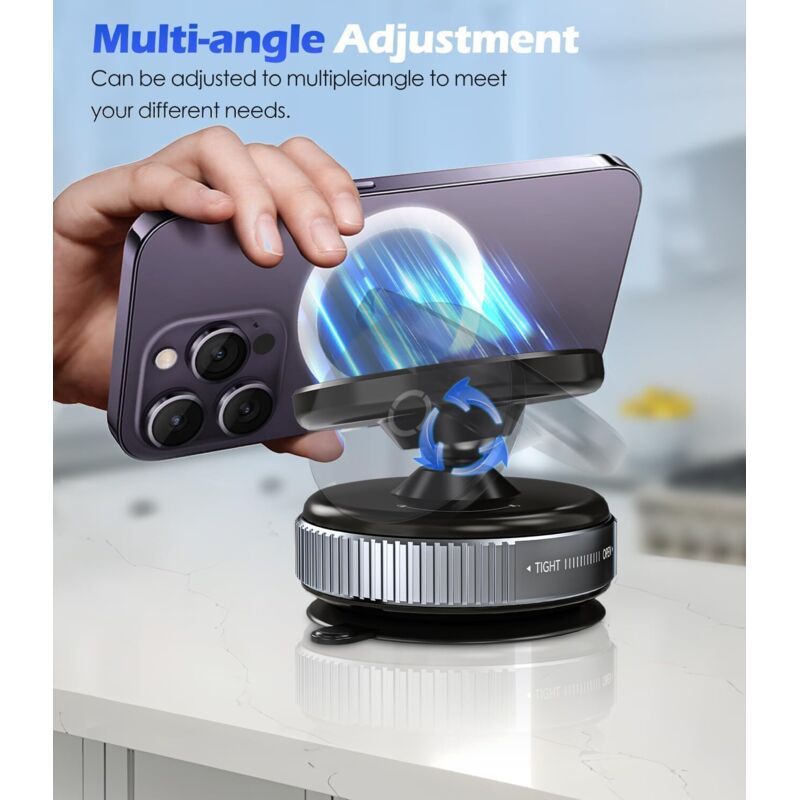 MagSafe Car Phone Holder Compatible with iPhone 16 15 14 13 12 Pro Max Plus Black Magnetic Mount for Mirror Glass Gym, Black Color - Image 4