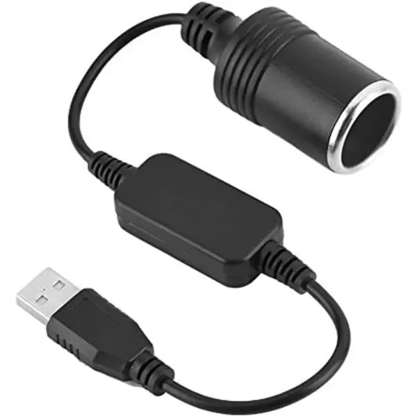 1.2m USB A male to 12V female cigarette lighter socket converter, automotive replacement use, vehicle maintenance accessory - Image 1