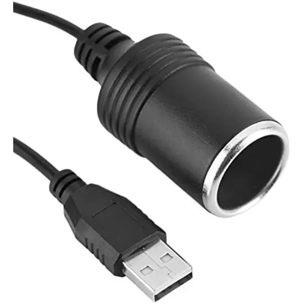 1.2m USB A male to 12V female cigarette lighter socket converter, automotive replacement use, vehicle maintenance accessory - Image 2