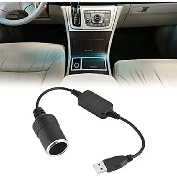 1.2m USB A male to 12V female cigarette lighter socket converter, automotive replacement use, vehicle maintenance accessory - Image 5