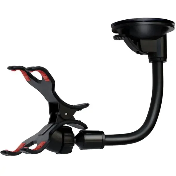 Mobile Phone Holder with Suction Cup for Car Black, ABS + PVC material, dashboard mounting, stable phone or GPS support, Black Color - Image 1