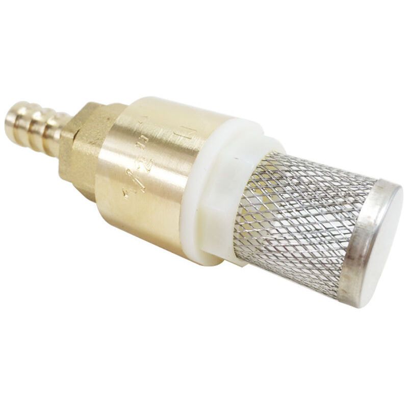 Check Valve with Strainer 1/2 3/4 1 inch with 12 16 19mm Socket, Foot Valve Strainer Check Valve (3/4 inch Thread + 16mm Tube Fittings), Gold Color - Image 2