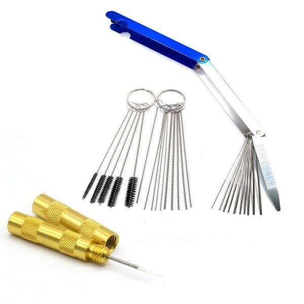 Carburetor Cleaning Kit Cleaning Needles Brushes Cleaning Tools, Stainless Steel + Steel material, car washing and detailing - Image 1