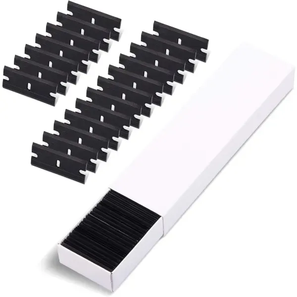Car Sticker Remover 100 pcs Plastic Razor Blades Edges for 1.5 inch, car washing and detailing, polishing or foam cleaning - Image 1