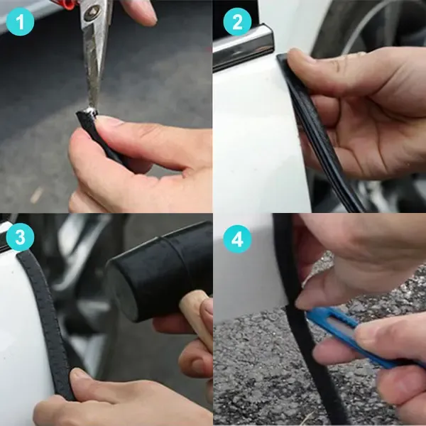 10m edge strip edge profile black edge tape clamping profile rubber, PVC + Rubber material, automotive replacement use, Black Color - Image 3