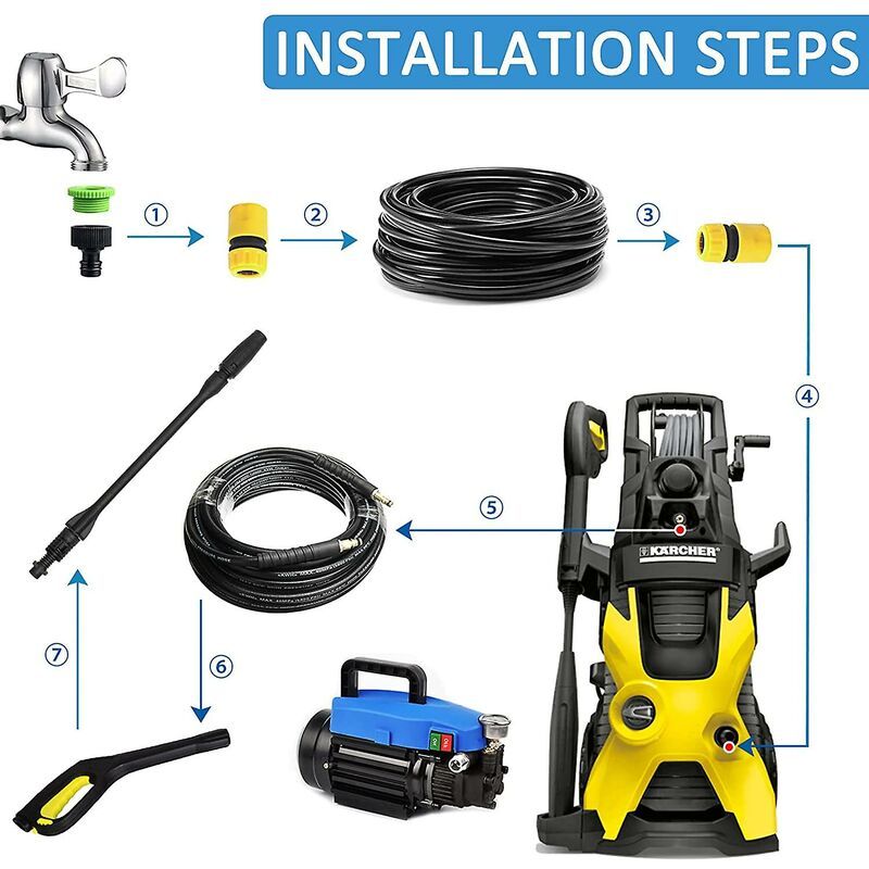 High pressure washer lance 150bar accessory for karcher k2 k3 k4 k5 k6 k7 with adjustable nozzle, car washing and detailing - Image 4