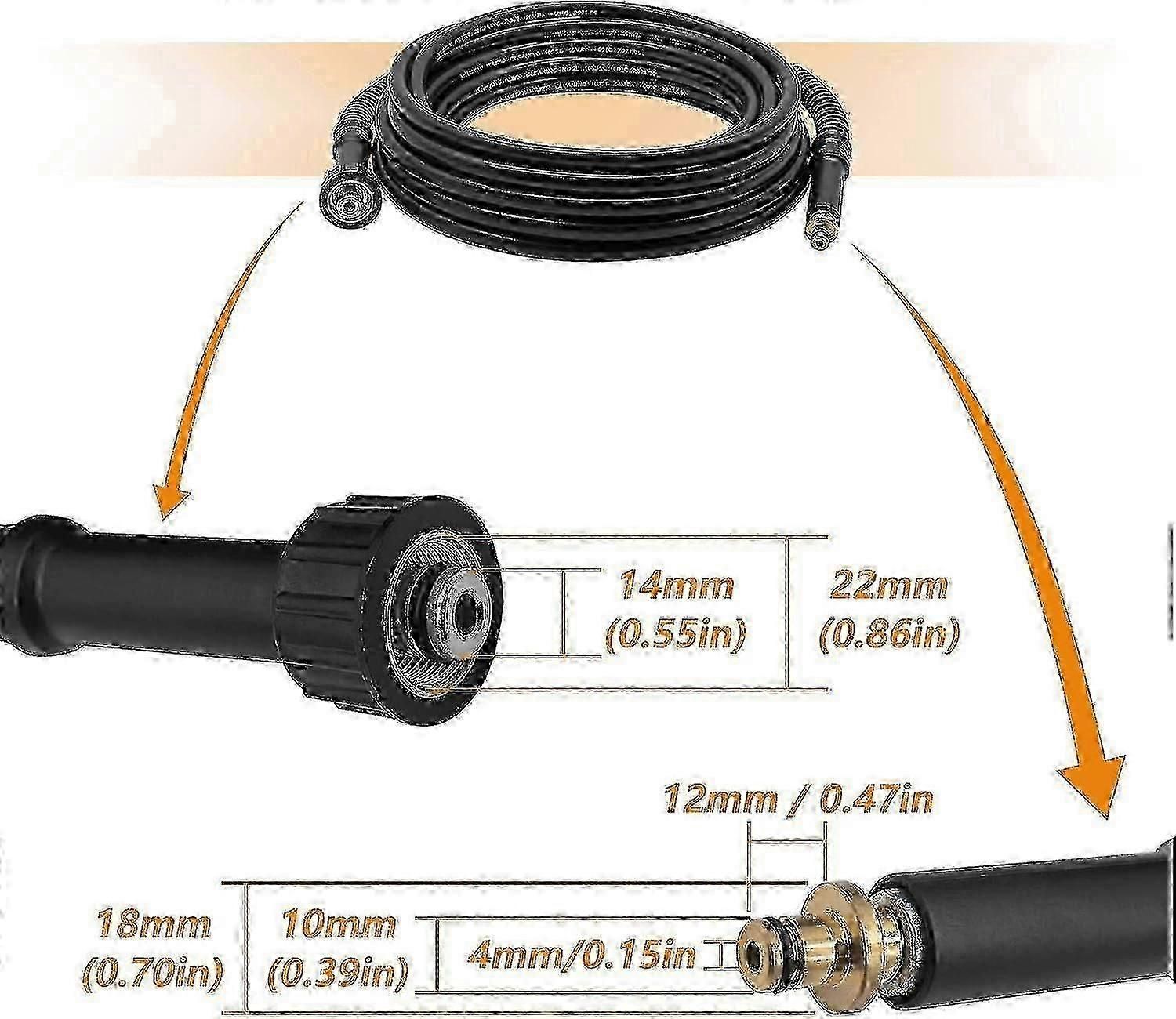 Karcher K2 Old Model High Pressure Washer Hose 6m med M22 14mm Connection 0905, Rubber material, car washing and detailing - Image 4