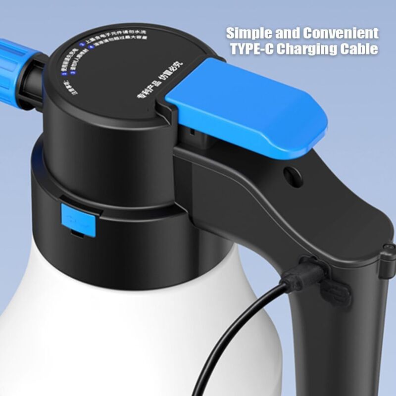 1.5L Electric Car Foam Sprayer Large Capacity Car Foam Sprayer High Pressure Washer Foam Cannon for Gardening, PE + Copper material - Image 4