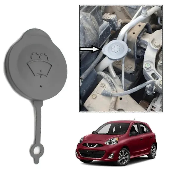 Car Windshield Wiper Washer Fluid Reservoir Cap Water Tank Bottle Cap 28913-1HA3A For Nissan Micra K13 2011 - 2016 Styling, Plastic material - Image 1