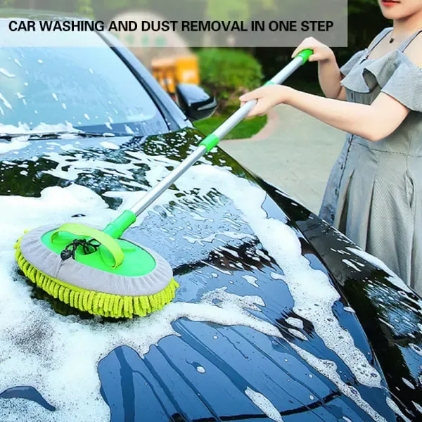 Microfiber Car Wash Brush Mop Extendable Long Handle Scratch-Free Removable and Washable Cover for Car Replace Spare Head Cover - Image 1
