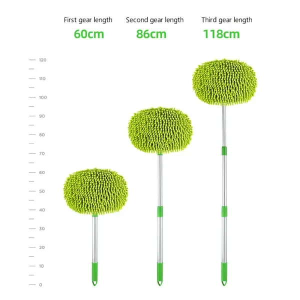 Microfiber Car Wash Brush Mop Extendable Long Handle Scratch-Free Removable and Washable Cover for Car Replace Spare Head Cover - Image 4