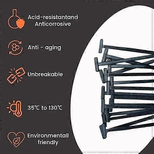 Nylon Universal Cable Tie Buckle, 10-100 pin and button cable ties self-locking 50 pcs, automotive replacement use, Black Color - Image 5