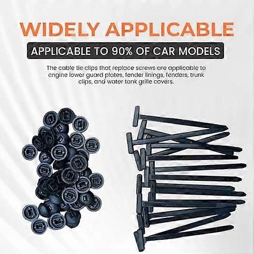 Nylon Universal Cable Tie Buckle, 10-100 pin and button cable ties self-locking 100 pcs, automotive replacement use, Black Color - Image 2