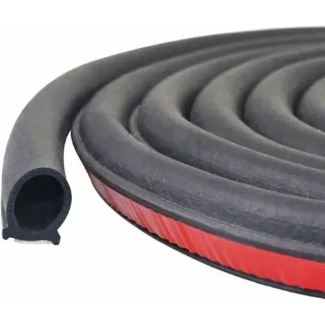 Universal Self-Adhesive D-Shape Rubber Car Door Seal Strip, 18 m Door Weatherstrip Protector, Black Color, Trim Use - Image 1