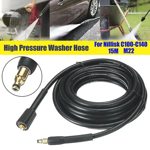 5 m M22 High Pressure Washer Hose for Nilfisk C100 C110 C120 C130 C140, Plastic Replacement Hose for Cleaning Use - Image 2