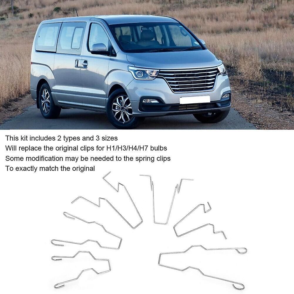 6x Headlight Retaining Clip Spring Bulb For H1/H3/H4/H7 5ZHSFULLKIT, Steel material, direct exterior replacement - Image 3