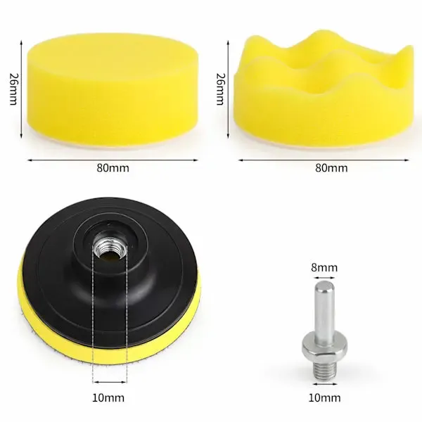 11-piece 80 mm polishing pad polishing sponge drill polishing set with M1, car washing and detailing, polishing or foam cleaning - Image 3