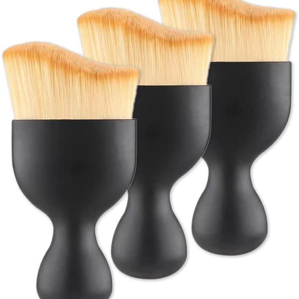 Soft cleaning brush / brush for car interiors 3-pack Black, Plastic material, car washing and detailing, polishing or foam cleaning, Black Color - Image 1