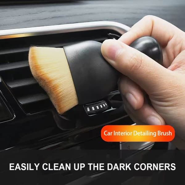 Soft cleaning brush / brush for car interiors 3-pack Black, Plastic material, car washing and detailing, polishing or foam cleaning, Black Color - Image 3