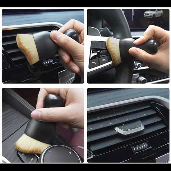 Soft cleaning brush / brush for car interiors 3-pack Black, Plastic material, car washing and detailing, polishing or foam cleaning, Black Color - Image 4