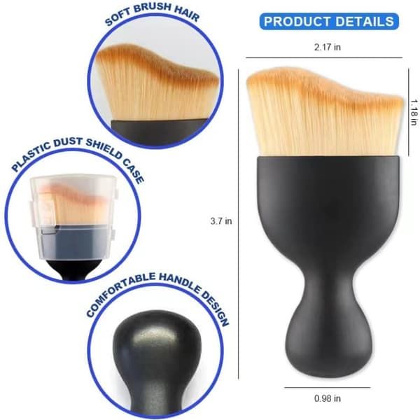 Soft cleaning brush / brush for car interiors 3-pack Black, Plastic material, car washing and detailing, polishing or foam cleaning, Black Color - Image 5
