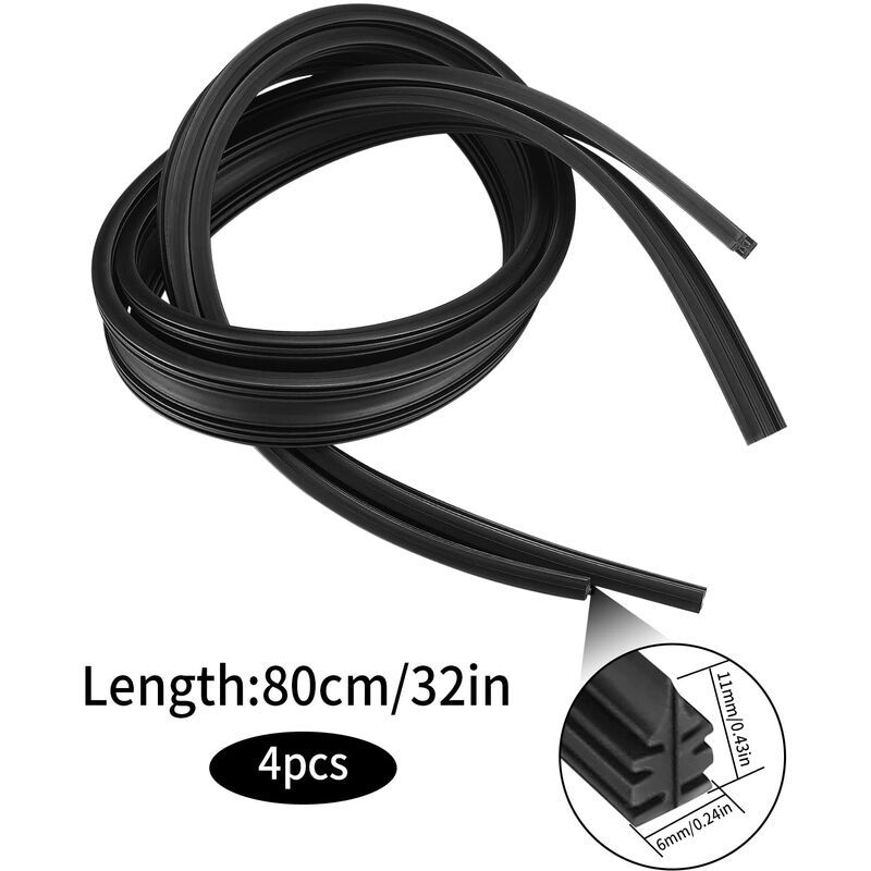 4 pcs Rubber Replacement Wiper Blades, 800mm Universal Windshield Wiper Strips, Replacement Rubber, automotive replacement use - Image 2