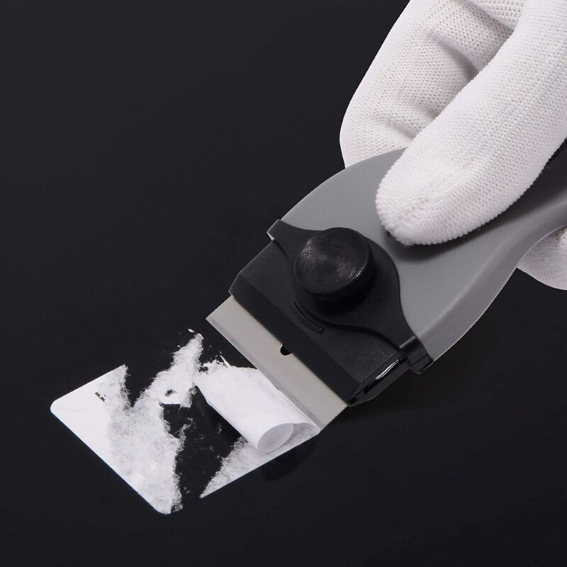2 pcs Ceramic Hob Scraper with 10 Plastic Scrapers + 10 Metal Blades, Ceramic Hob Scraper for Removing Labels, Black, Black Color - Image 2