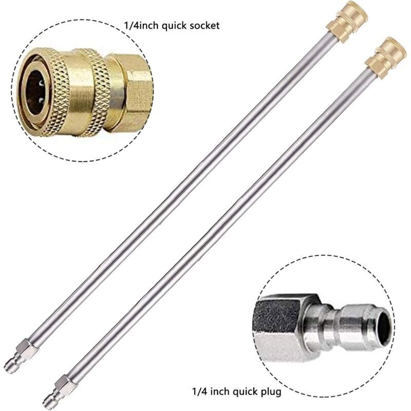 Pack Pressure Washer Extension Wand, Gutter Cleaning Tools, Replacement Telescopic Lance, Window Cleaning Nozzles - Image 4