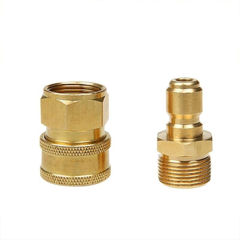 M22 Quick Connect Brass Fittings for High Pressure Washer, Brass + Steel material, car washing and detailing, polishing or foam cleaning - Image 1