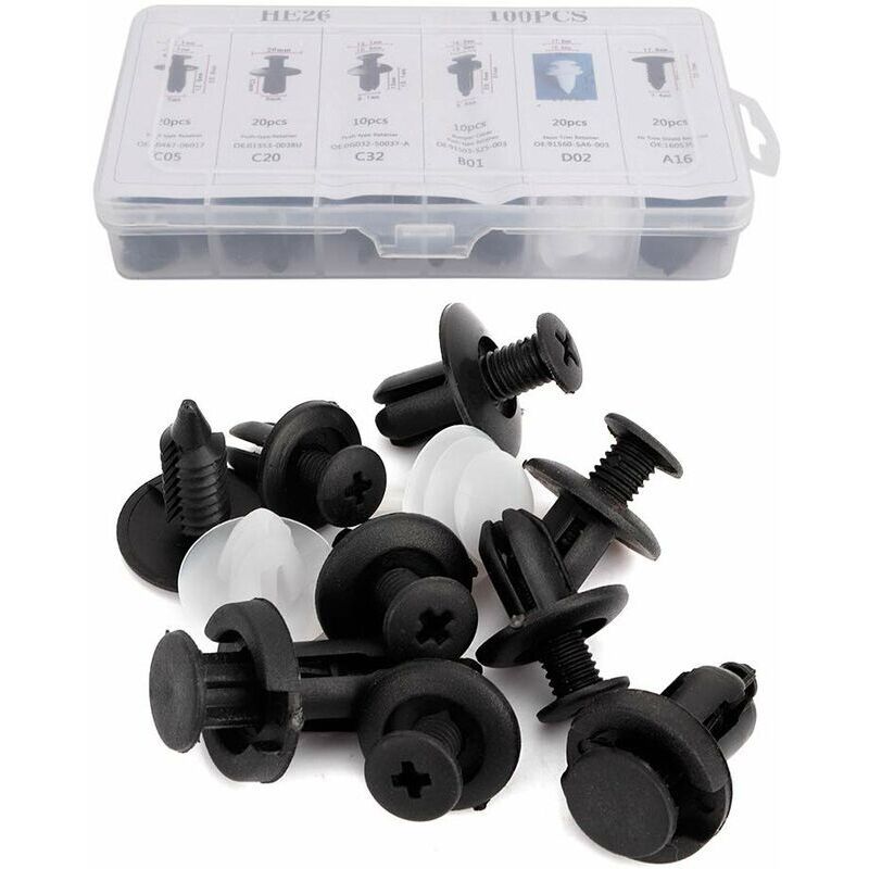 100 pcs Universal Door Trim Clip, Plastic Car Push Rivet Kit Door Card Panel Trim Clips Bumper Fastener Retainer - Image 4