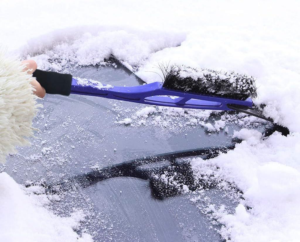 Snow Brush & Ice Scraper Car Brush - 2 in 1 Snow Brush Shovel Removal Automatic Snow Removal Car Windshield Clean Tools, Aluminum + Plastic material - Image 3