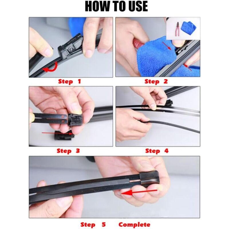 Cuttable Windshield Wiper Blades, Replacement Rubber, Prevents Glass Damage, 8 Pieces, 700 mm (Wipers Not Included) - Image 4