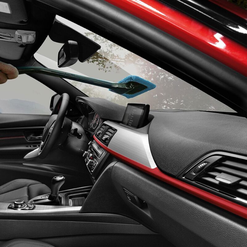 Interior Windshield Cleaner - Long Handle Car Windshield Cleaner Interior Windshield Cleaning Fog Moisture Removal - Pack of 2, Microfiber material - Image 3