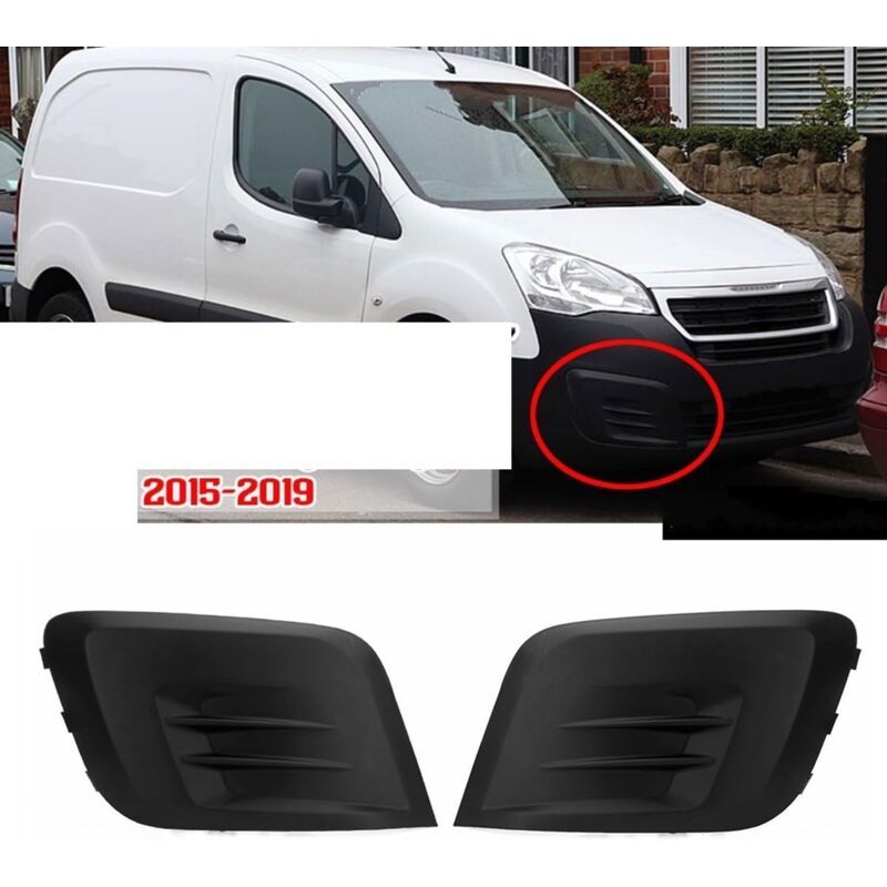 Front Bumper Fog Light Grille Lower Grille For Peugeot Partner 2015 2016 2017 2018 2019 1613564580 (Color: Right), ABS material - Image 4