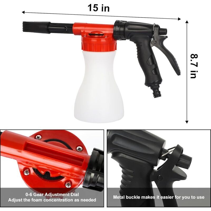 900ML Adjustable Foam Gun Spray Gun for Universal Garden Hose, Car Washing, Home Cleaning and Garden Watering, ABS Material - Image 2