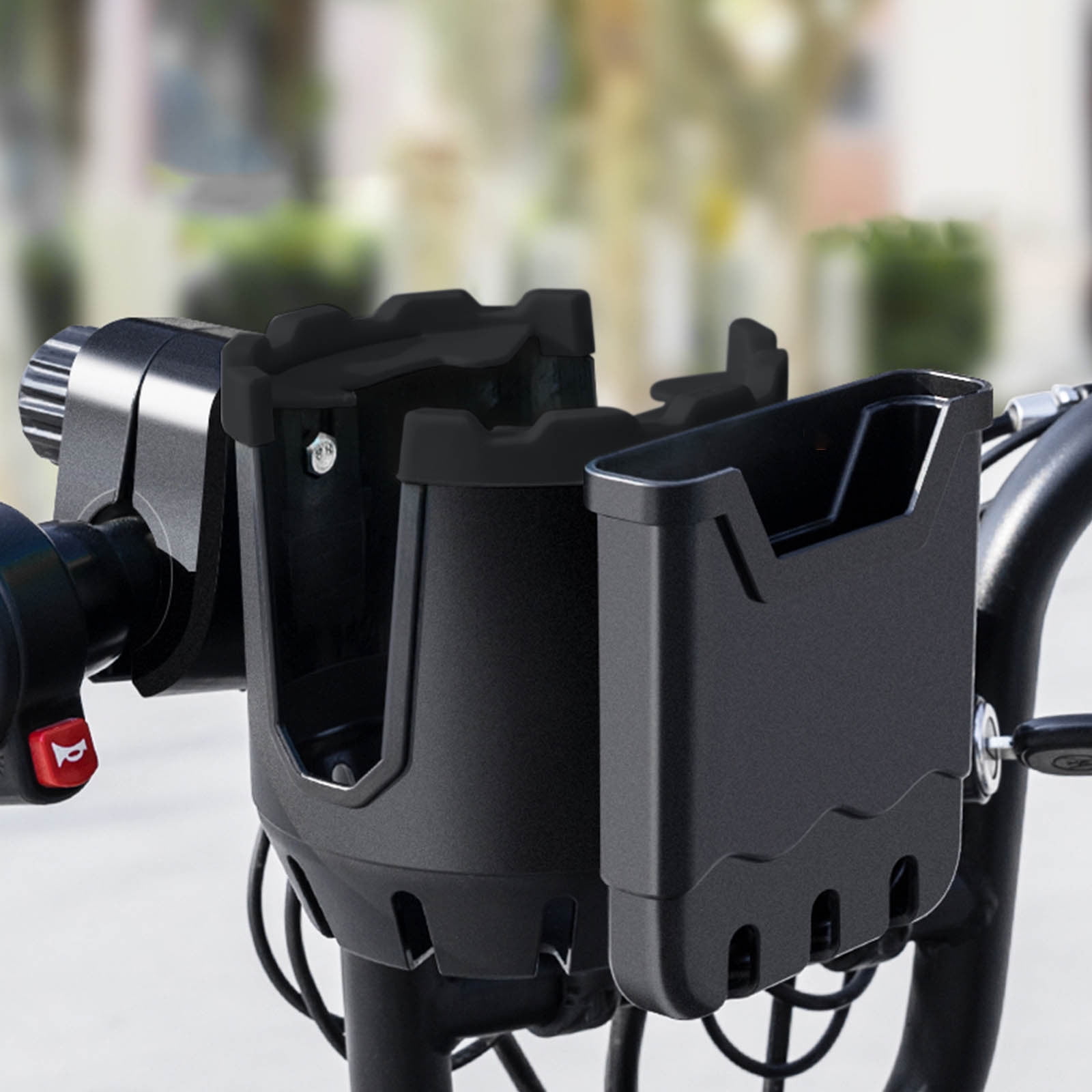 WQJNWEQ-Clearance-Cup-Holder-with-Phone-Holder-Bike-Cup-Holder-2-in-1-Universal-Cup-Phone-Holder-for-Stroller-Bike-Wheelchair-Walker-Scooter Black - Image 4