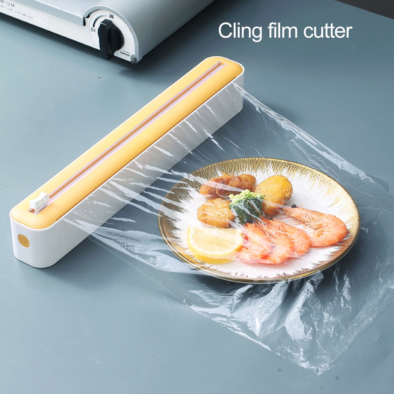 Cling Wrap Cutter - Magnetic Back Design - Two-Way Slider - Plastic Wrap Cutting - Fridge Mounted - Saran Wrap Organizer - Kitchen Tool Green - Image 1