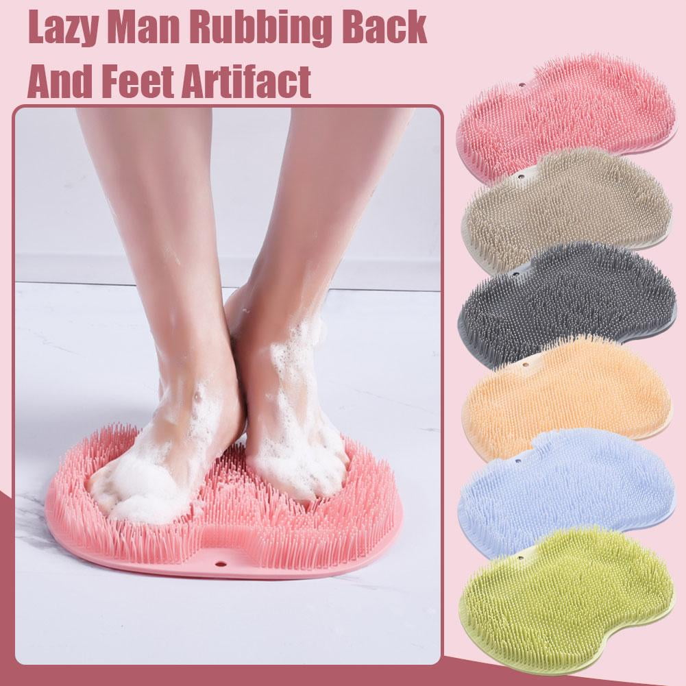 Shower Foot Massager Scrubber, Silicone Bath Massage Cushion Brush Anti-Slip for Lazy Wash Feet, Improves Foot Circulation pink - Image 1
