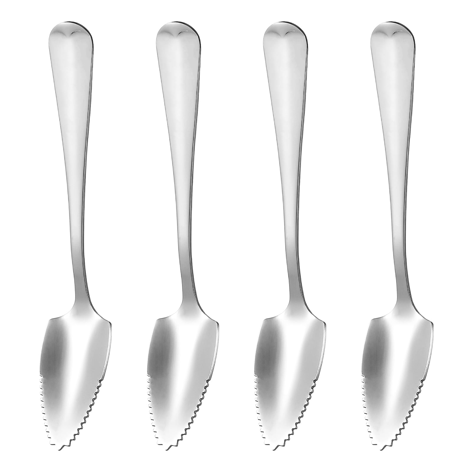 MANLINGDA DOITOOL 4Pcs Stainless Steel Grapefruit Spoons with Serrated Edges 15.50X2.70X0.50CM As Shown - Image 1