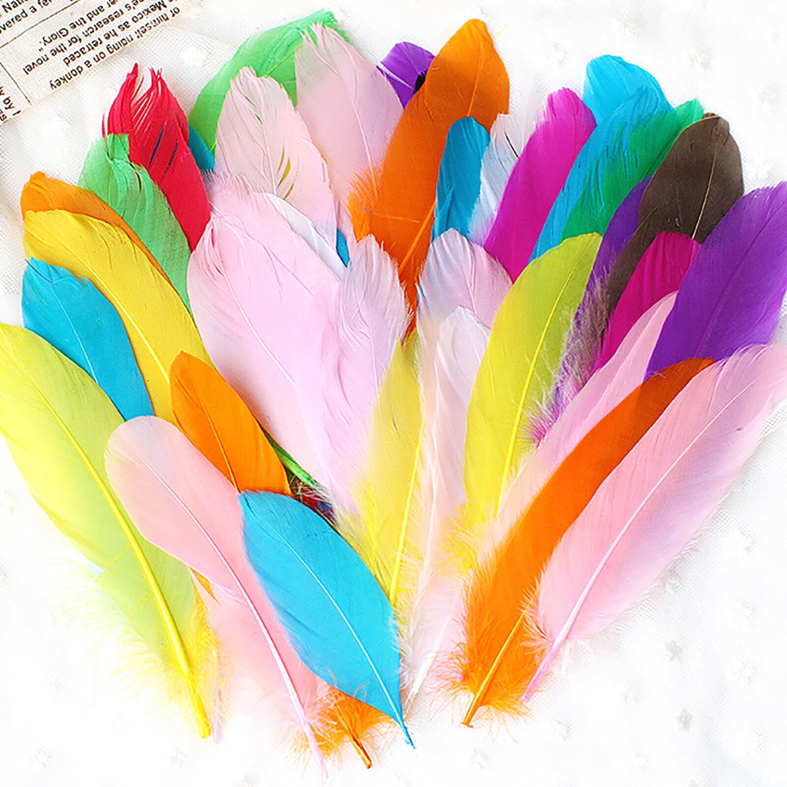 Coopserbil DIY Natural Colourful Craft Feathers (50 Count) One Size Colourful - Image 2