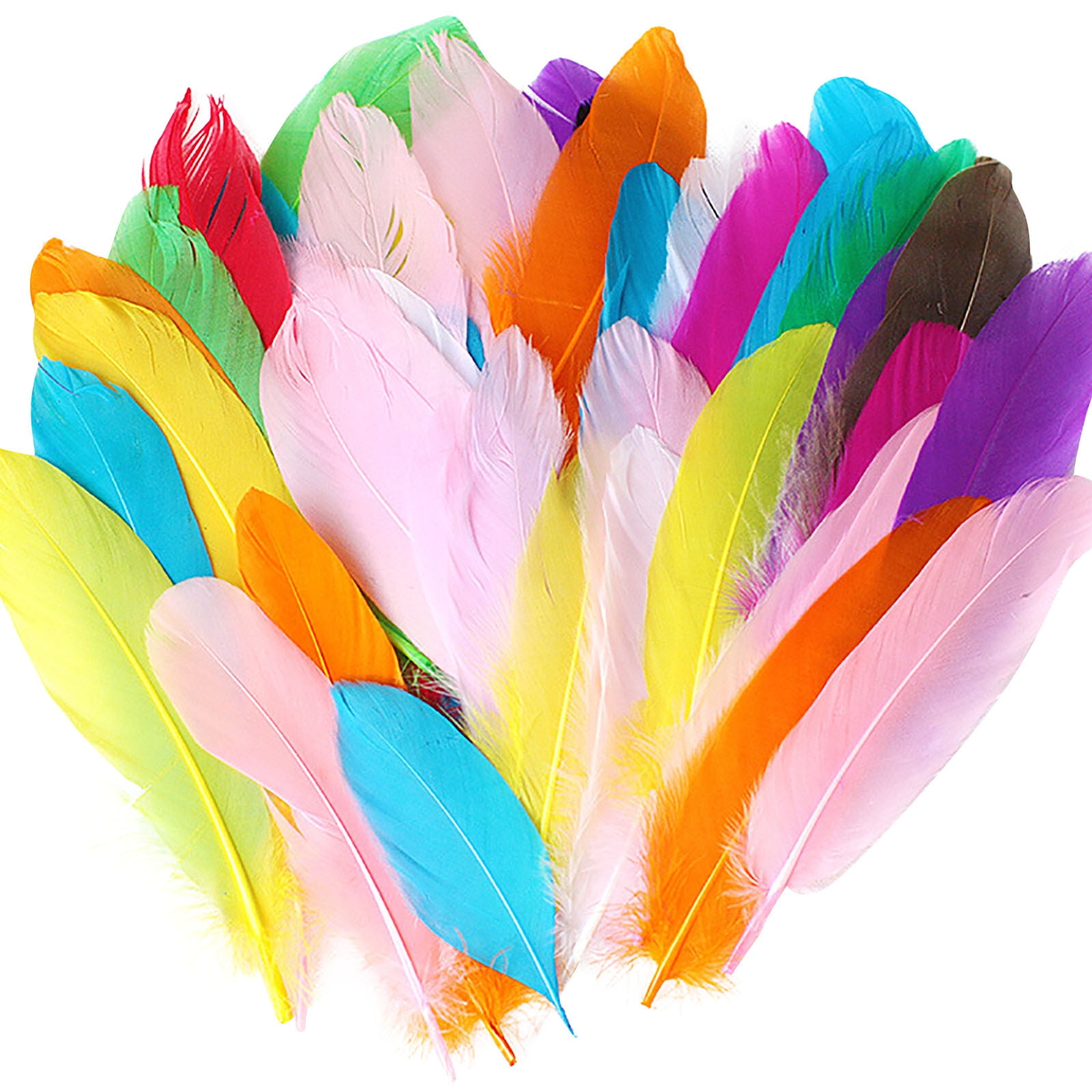 Coopserbil DIY Natural Colourful Craft Feathers (50 Count) One Size Colourful - Image 3