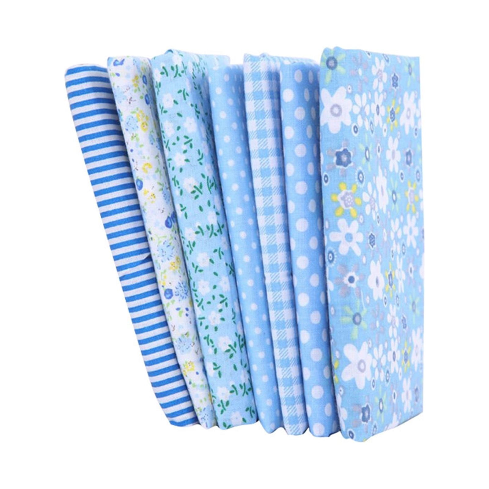Tdoenbutw clearance Cotton Crafts Fabric Bundle Patchwork Squares Quilting Sewing Patchwork DIY 7PCS 7PC DIY Fabric fall fabric squares clearance sale Blue - Image 1