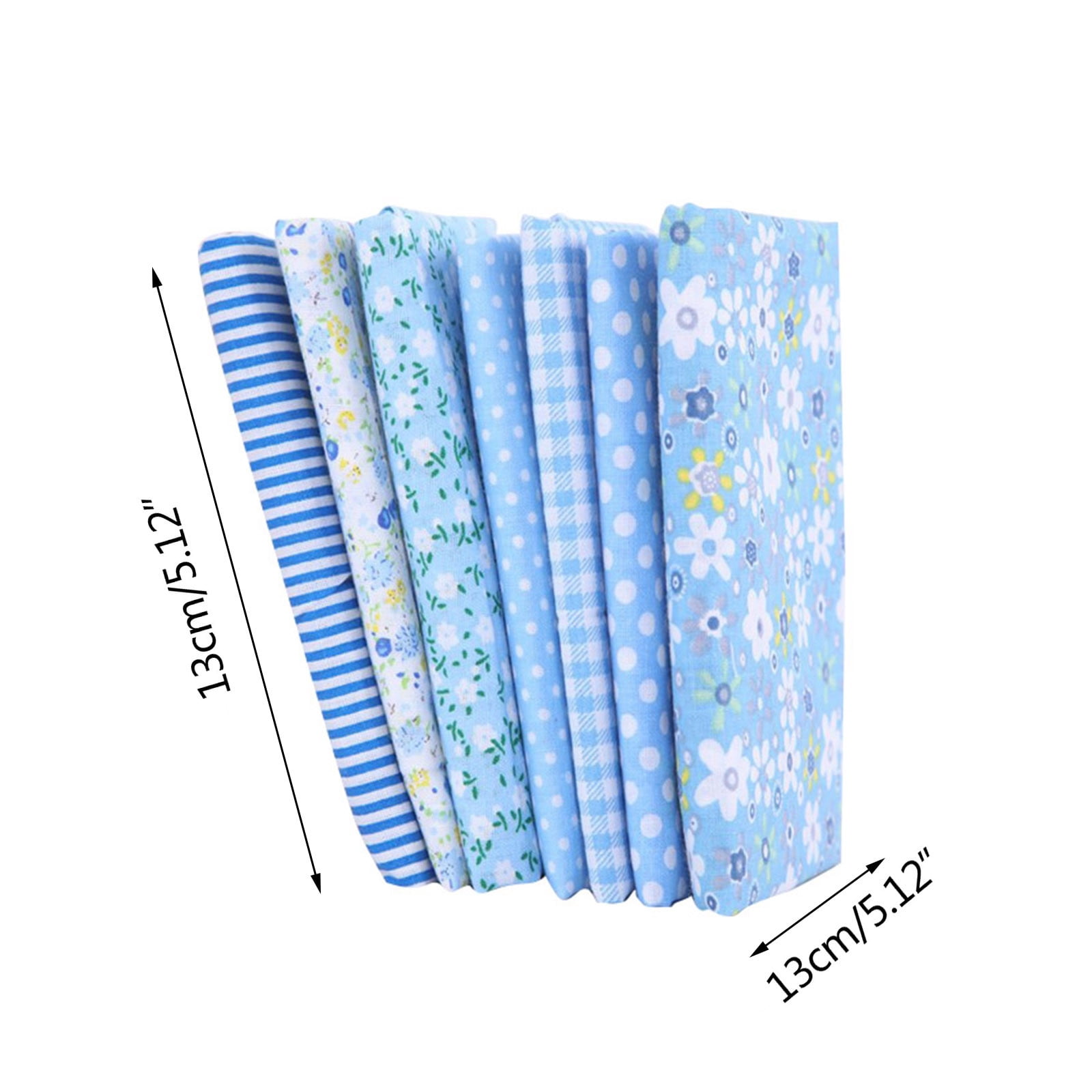 Tdoenbutw clearance Cotton Crafts Fabric Bundle Patchwork Squares Quilting Sewing Patchwork DIY 7PCS 7PC DIY Fabric fall fabric squares clearance sale Blue - Image 3