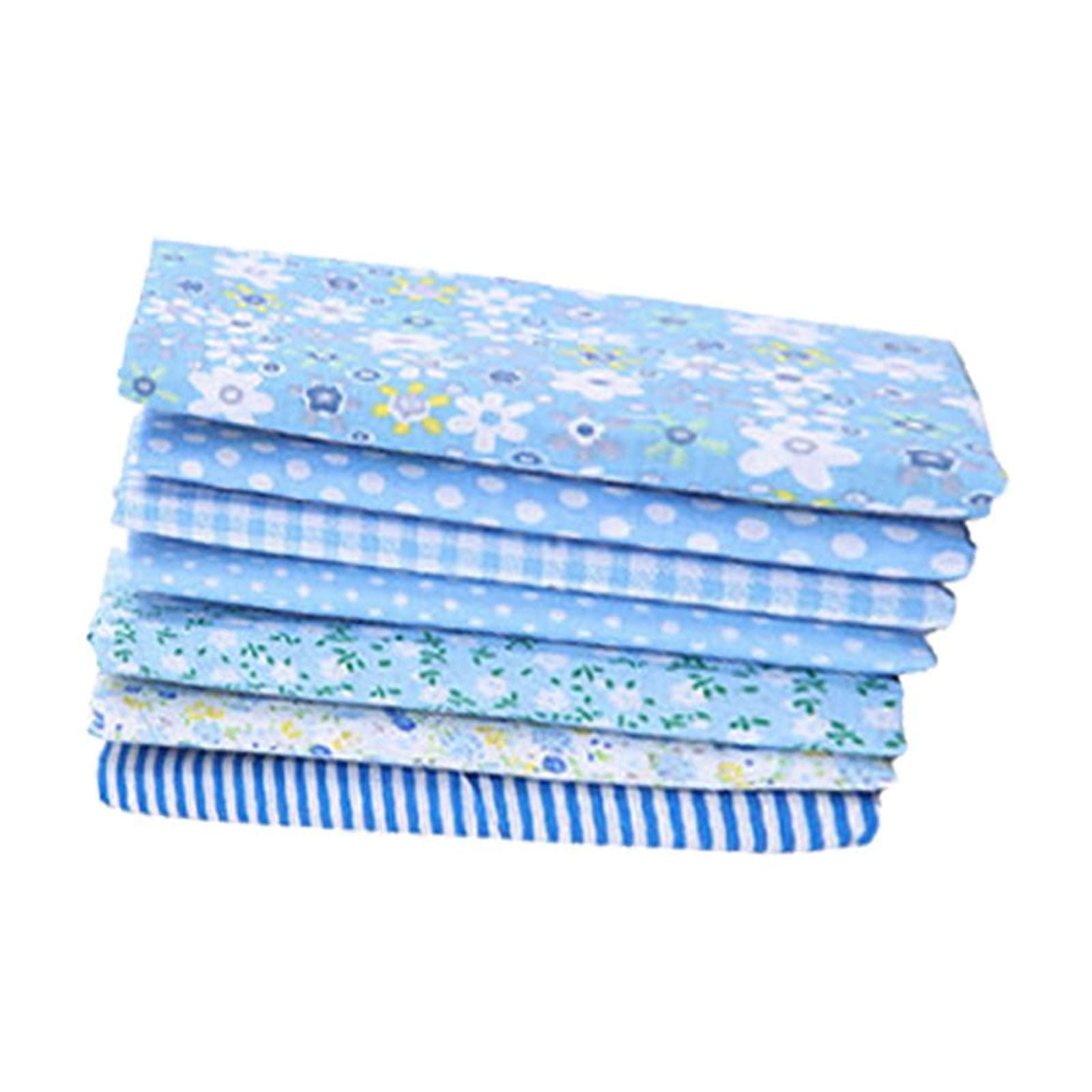 Tdoenbutw clearance Cotton Crafts Fabric Bundle Patchwork Squares Quilting Sewing Patchwork DIY 7PCS 7PC DIY Fabric fall fabric squares clearance sale Z-Blue2 - Image 1