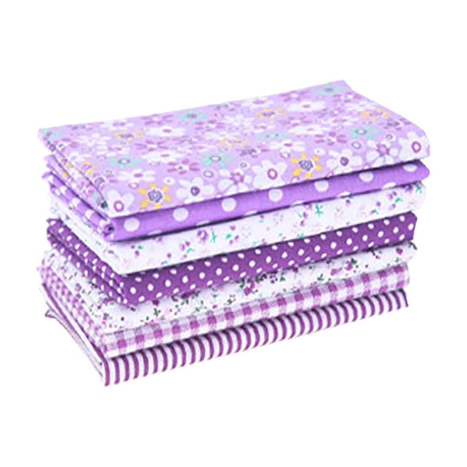 Tdoenbutw clearance Cotton Crafts Fabric Bundle Patchwork Squares Quilting Sewing Patchwork DIY 7PCS 7PC DIY Fabric fall fabric squares clearance sale Z-Purple - Image 2