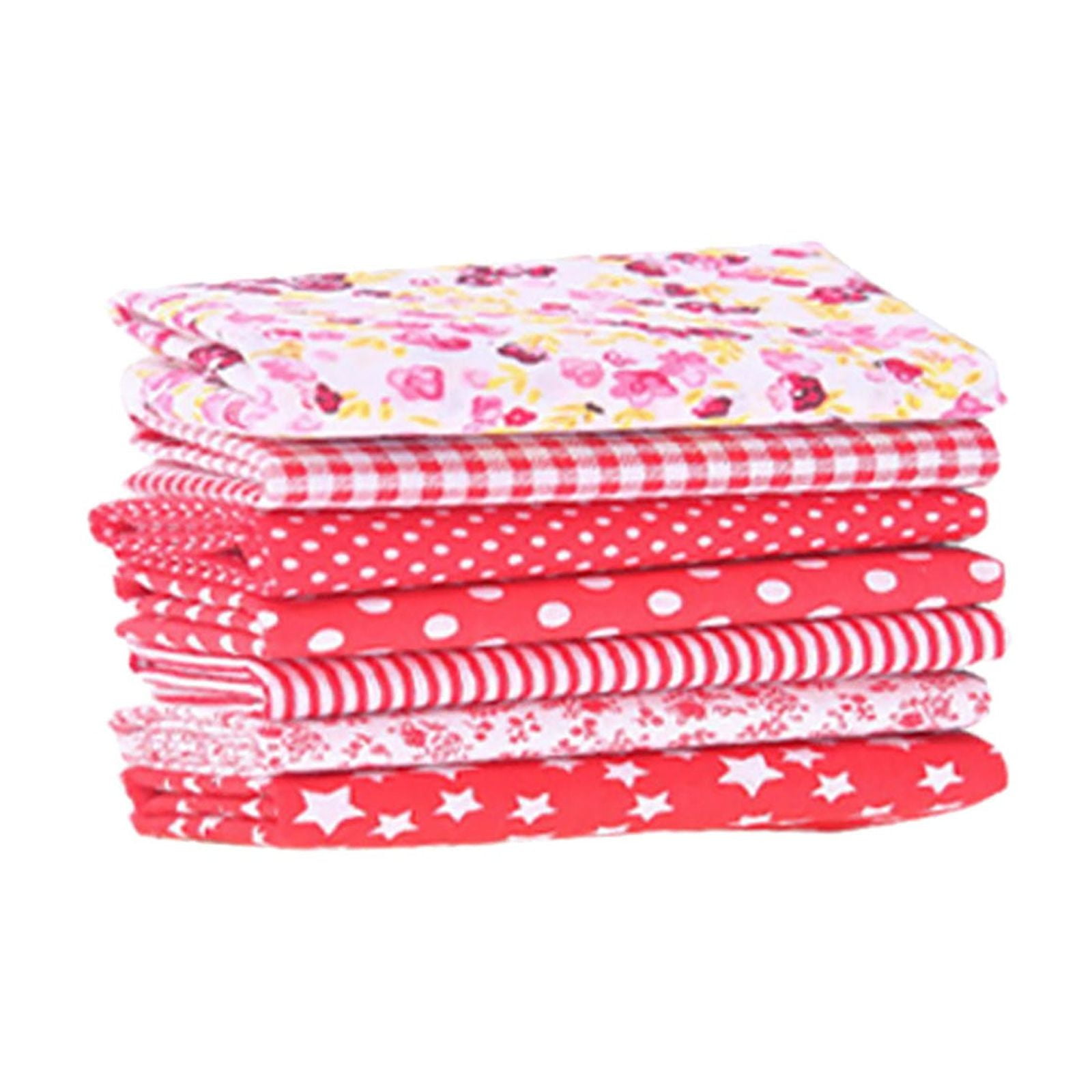 Tdoenbutw clearance Cotton Crafts Fabric Bundle Patchwork Squares Quilting Sewing Patchwork DIY 7PCS 7PC DIY Fabric fall fabric squares clearance sale Z-Red2 - Image 1