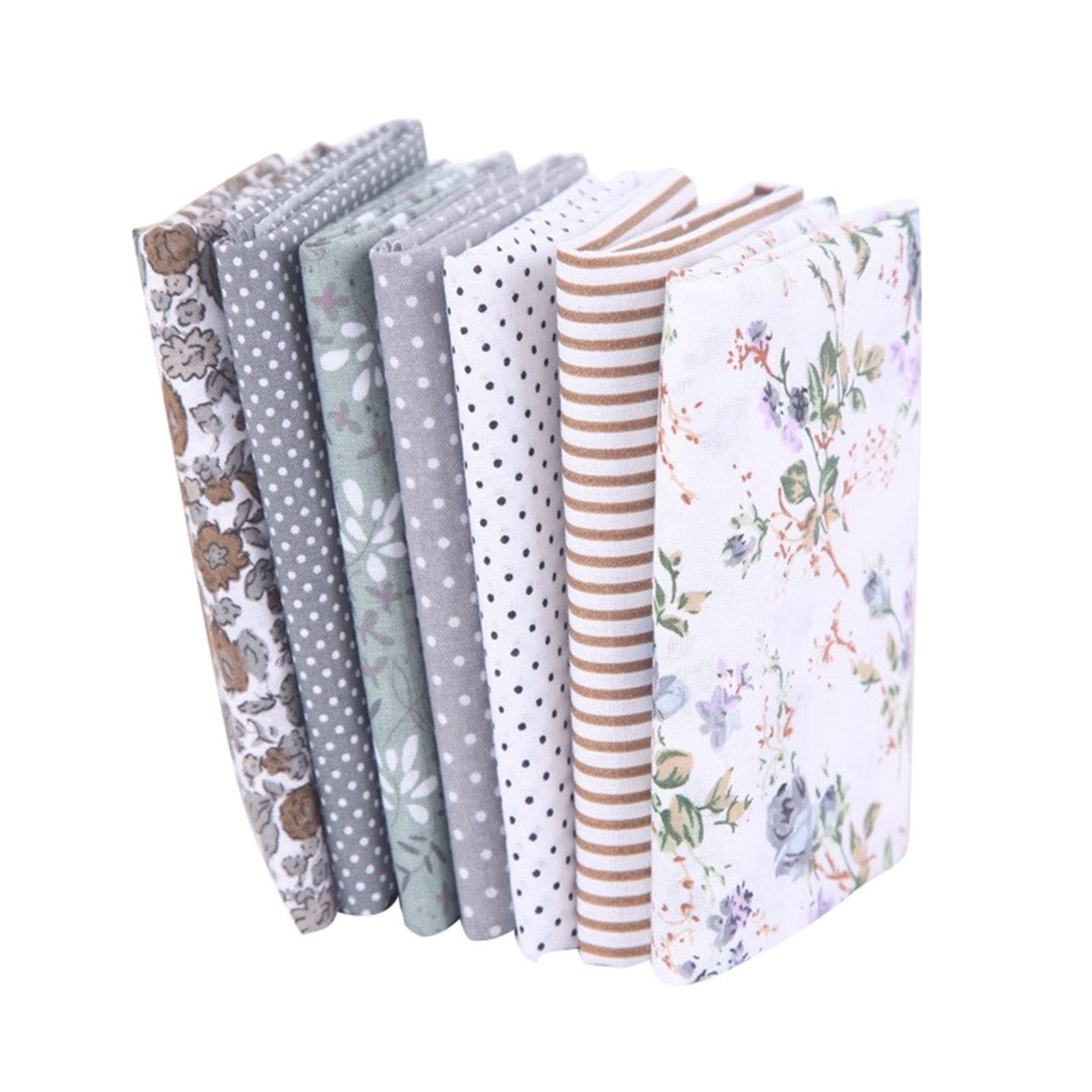 Tdoenbutw clearance Cotton Crafts Fabric Bundle Patchwork Squares Quilting Sewing Patchwork DIY 7PCS 7PC DIY Fabric fall fabric squares clearance sale Z-White - Image 2