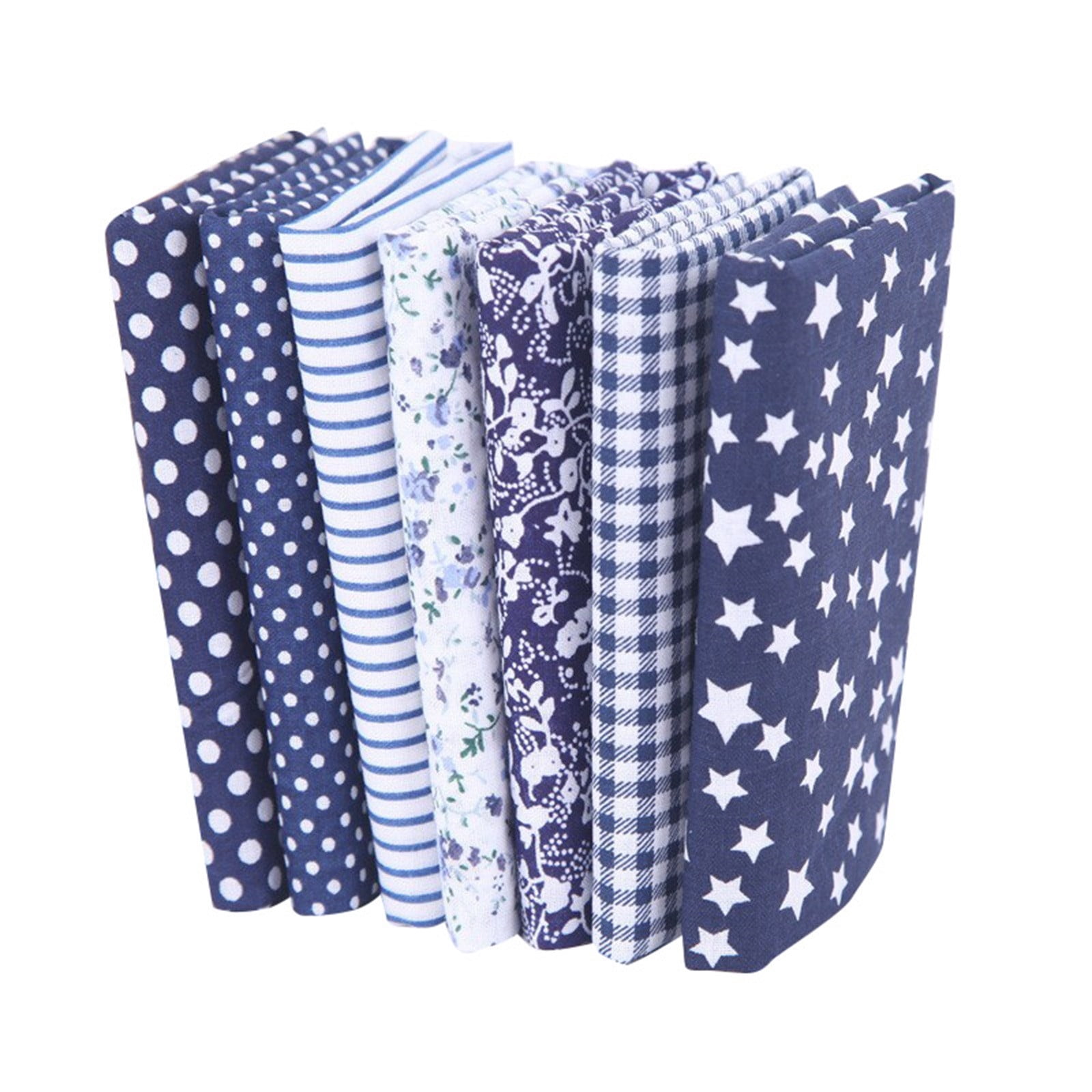 Tdoenbutw clearance Cotton Crafts Fabric Bundle Patchwork Squares Quilting Sewing Patchwork DIY 7PCS 7PC DIY Fabric fall fabric squares clearance sale Z-blue1 - Image 2